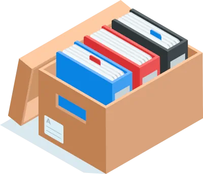 Documents are securely stored within boxes in our racking.