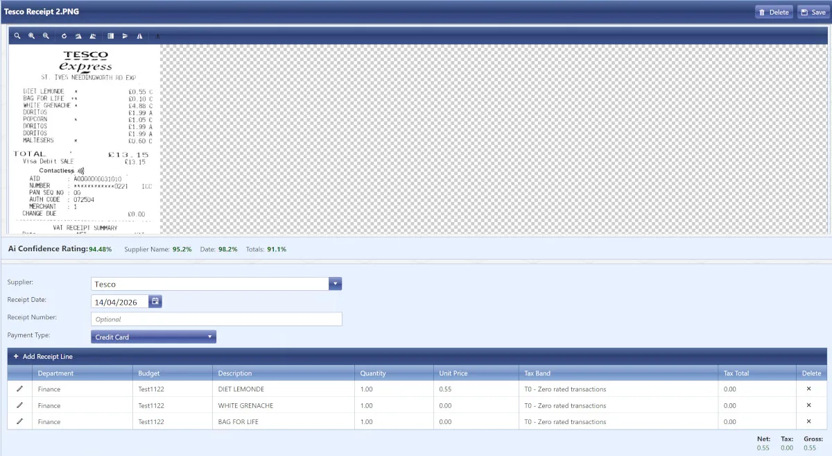 Receipt Review and Line Item Capture in Expense Management Systems Receipt review and line item capture in expense management systems