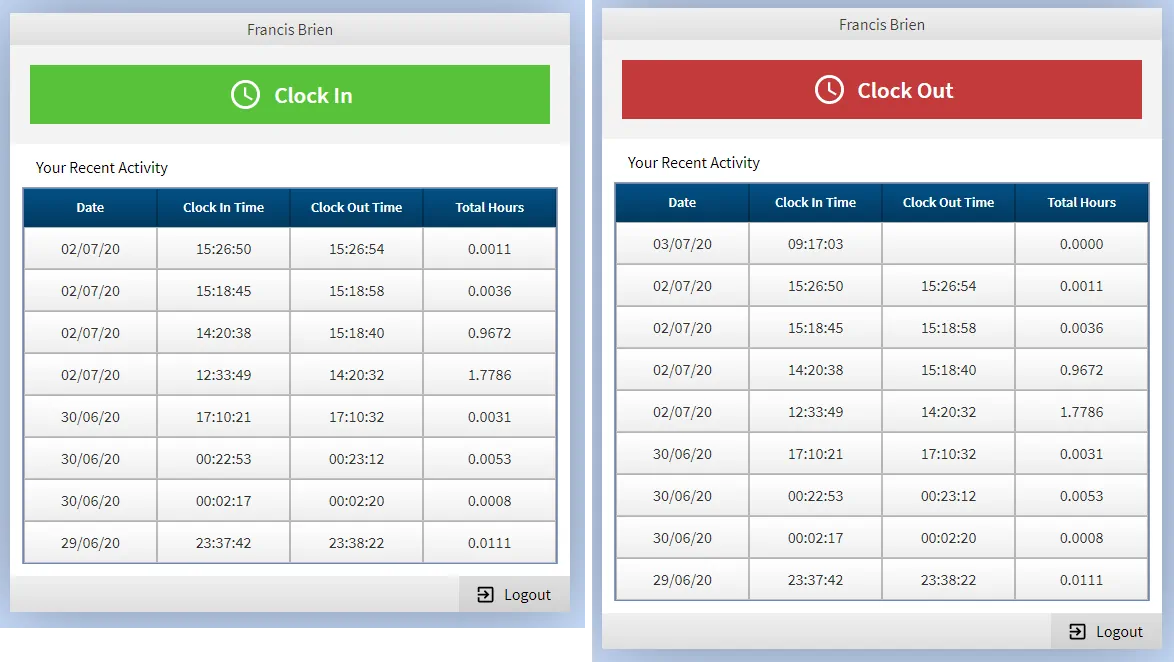 Staff Time Log System