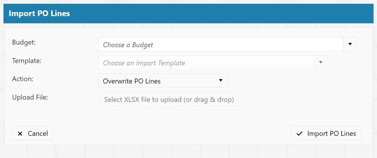 Import PO Lines