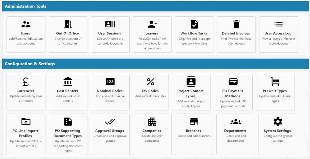 New Admin Section