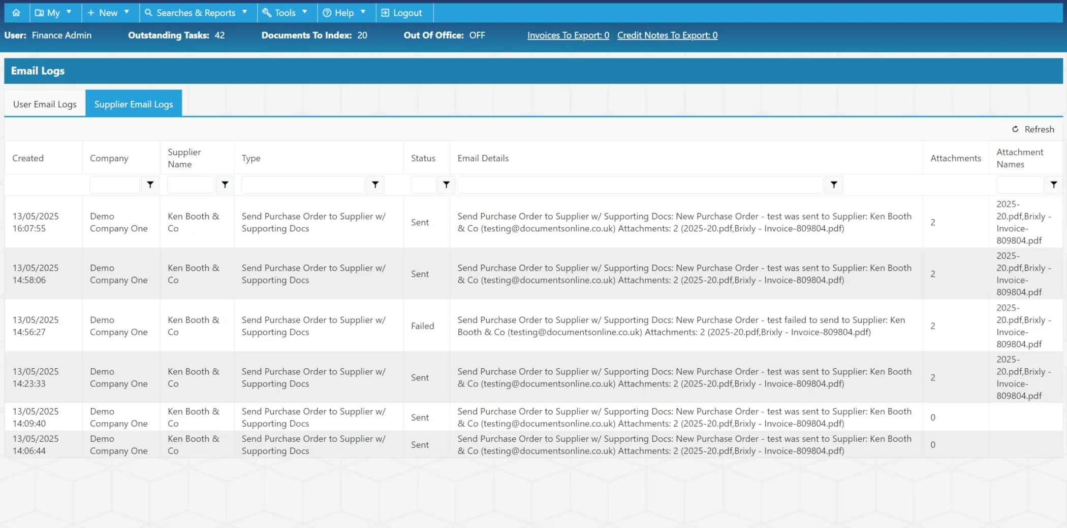 Email Logging