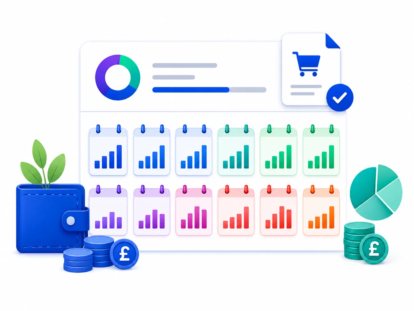 Budgets can be spread across separate monthly figures, allowing complete fiscal control.