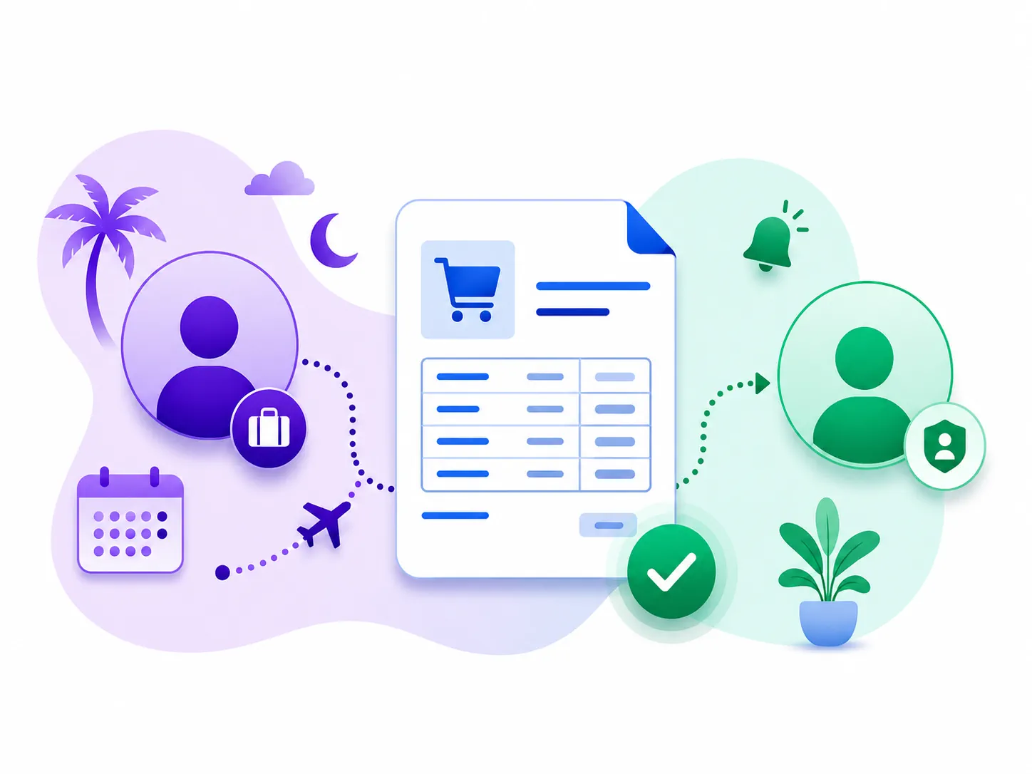 The purchase order system supports out of office functionality, preventing breaks in workflow.