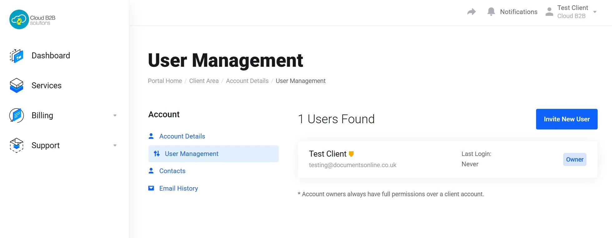 Add and remove contacts and users for your Client Portal account