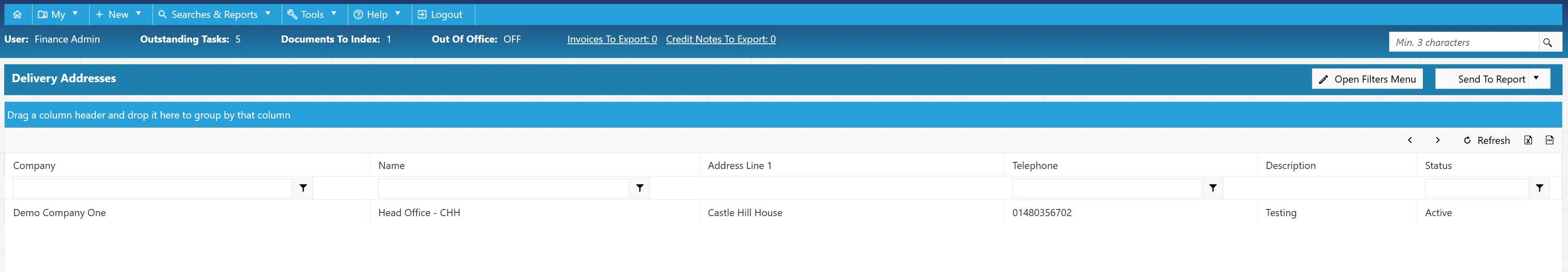 Select the delivery address you wish to edit.