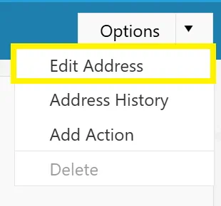 Edit address parameters and details.