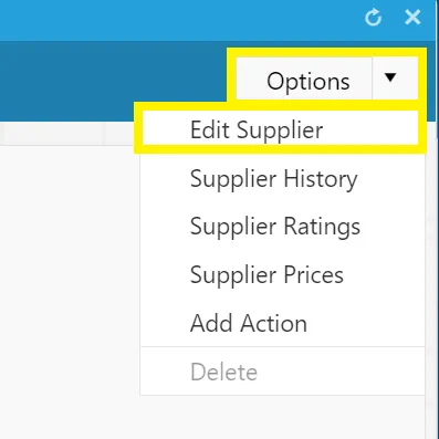Edit existing suppliers to update records when required.