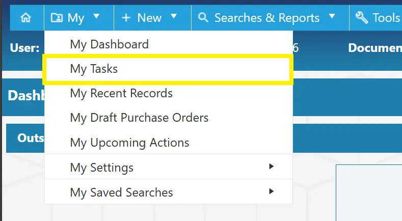 All of your tasks can be found in the My Tasks section of the PO software.