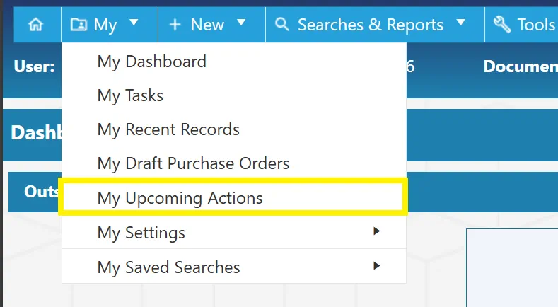 The PO system allows you to set actions against a range of items to trigger at a designated date/time.