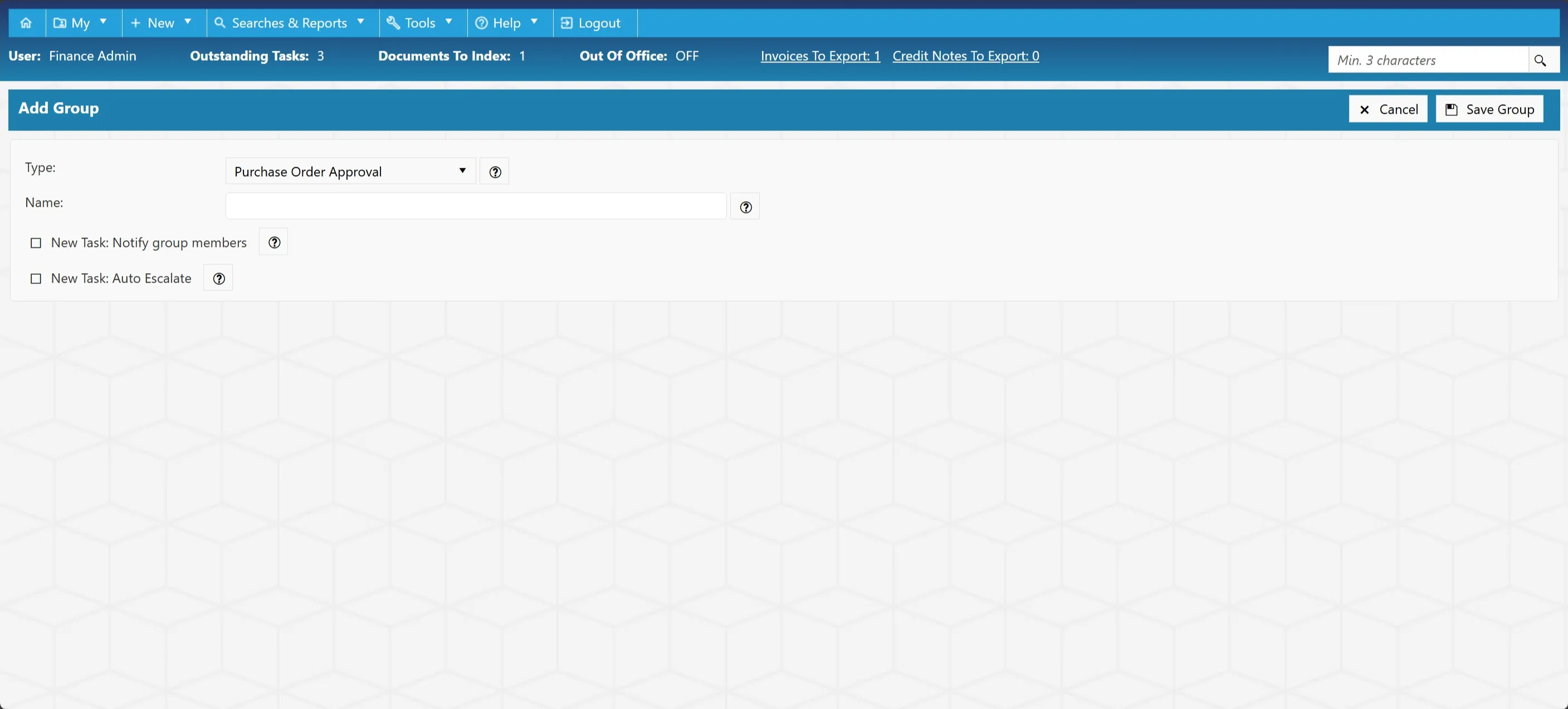 Fill in the details of your new user group.