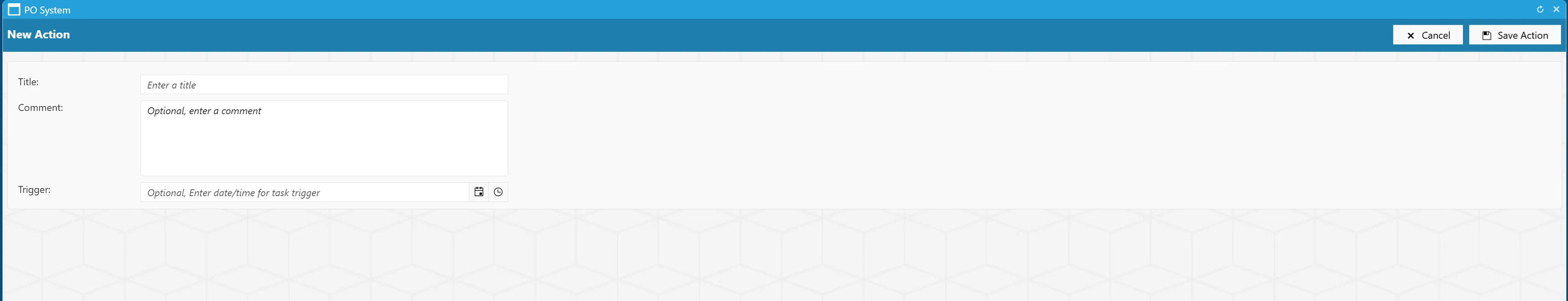 Set the parameters for your project action.