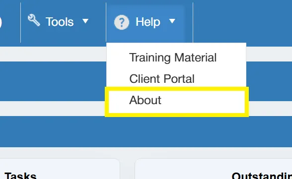 The about section contains general information about your purchase order system.