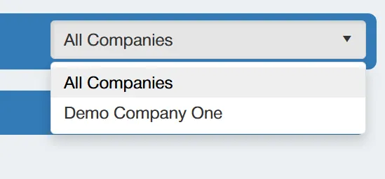 Switch between companies on the purchase order software