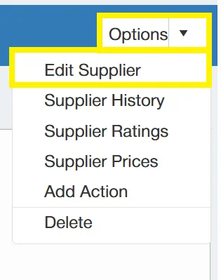 Edit existing suppliers to update records when required.