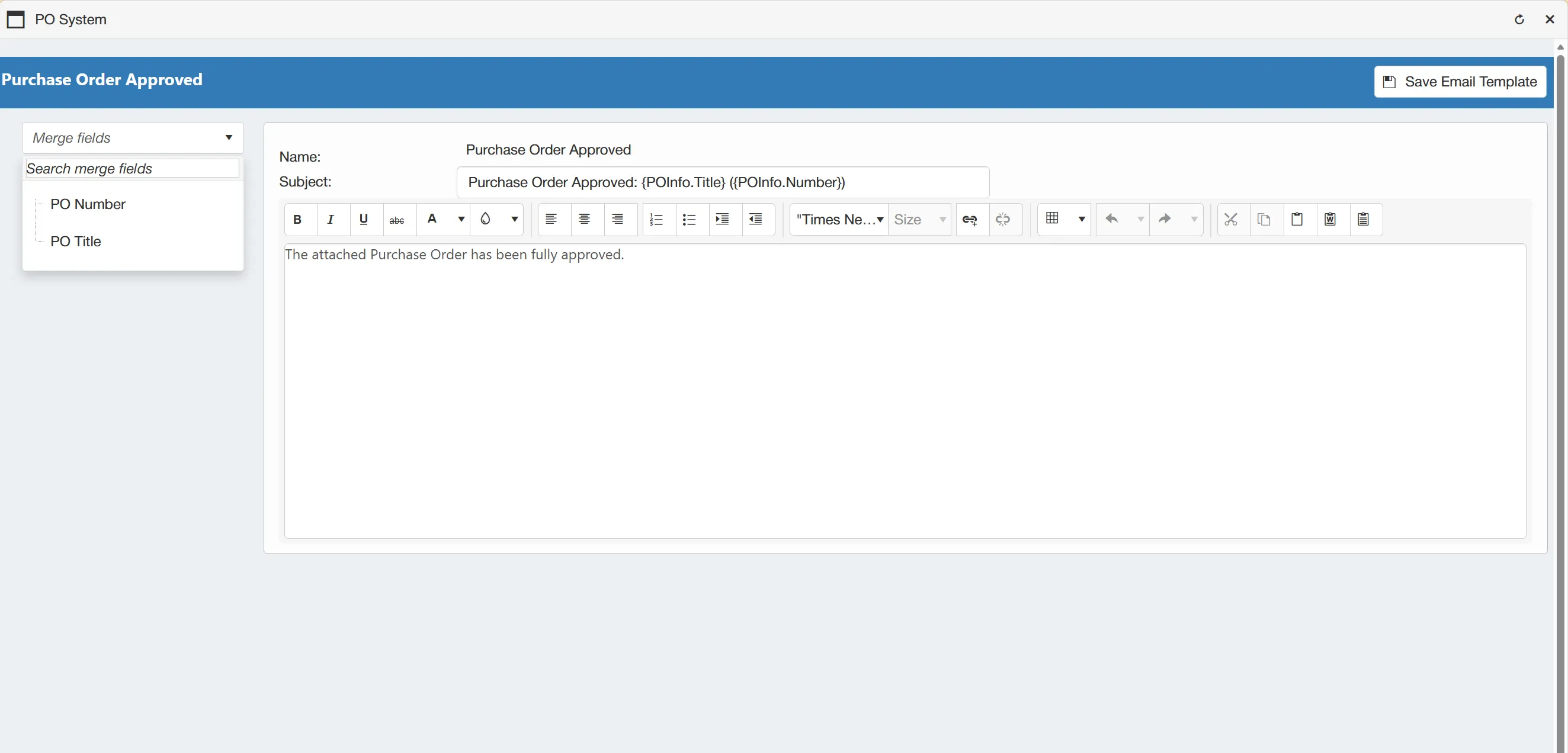 Merge fields allow users to include key-dynamic information within the email template.