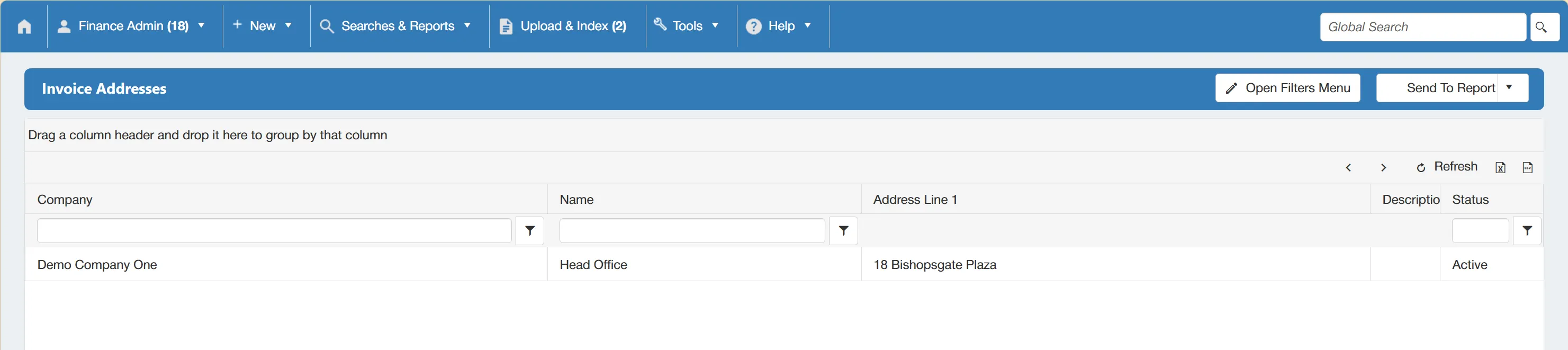 Select the invoice address you wish to edit.