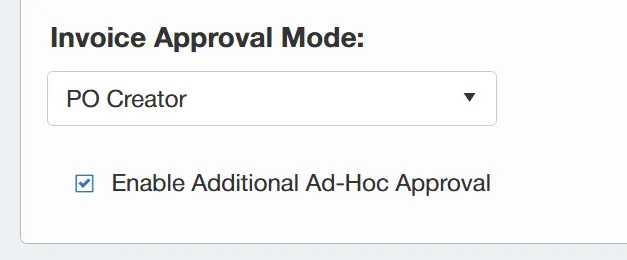Admin users can dictate who the invoice approval task is sent to within the PO system.