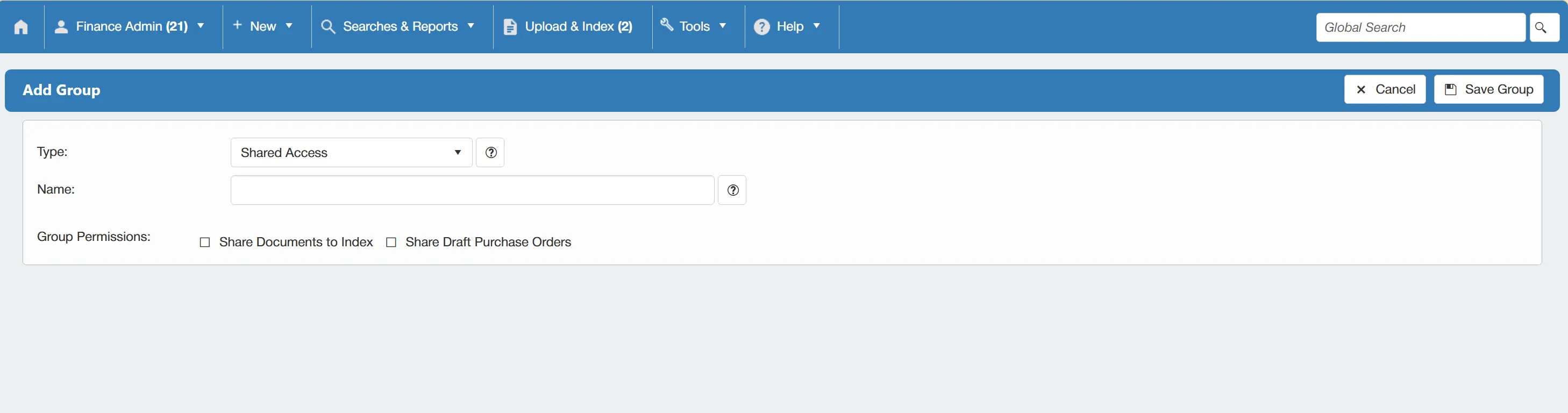 Fill in the details of your new user group.