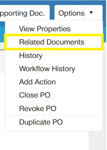 View documents that have been attached to a purchase order.