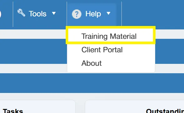 Training material assists new users in using the system.
