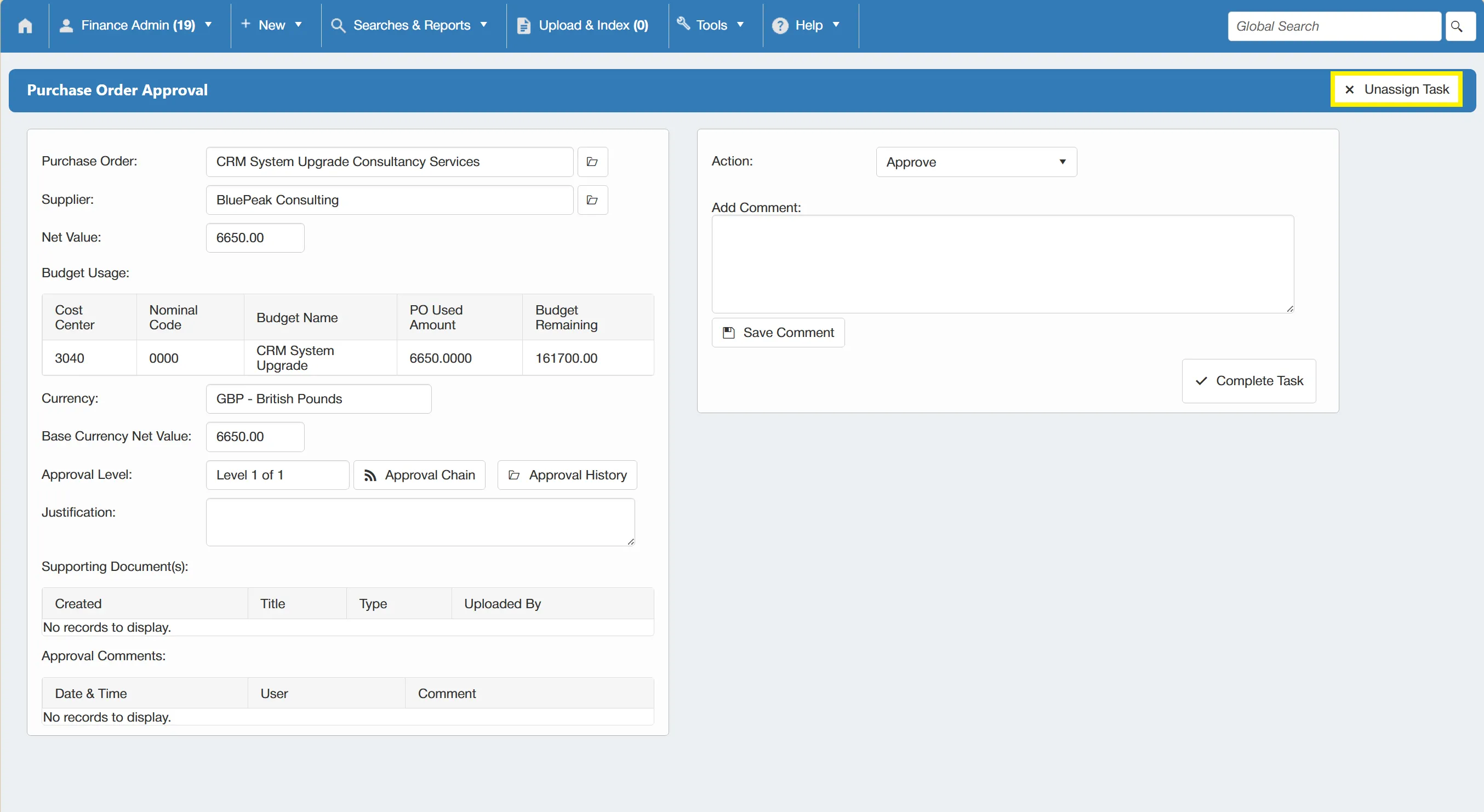 Users have the ability to unassign a group task back to the group if required.