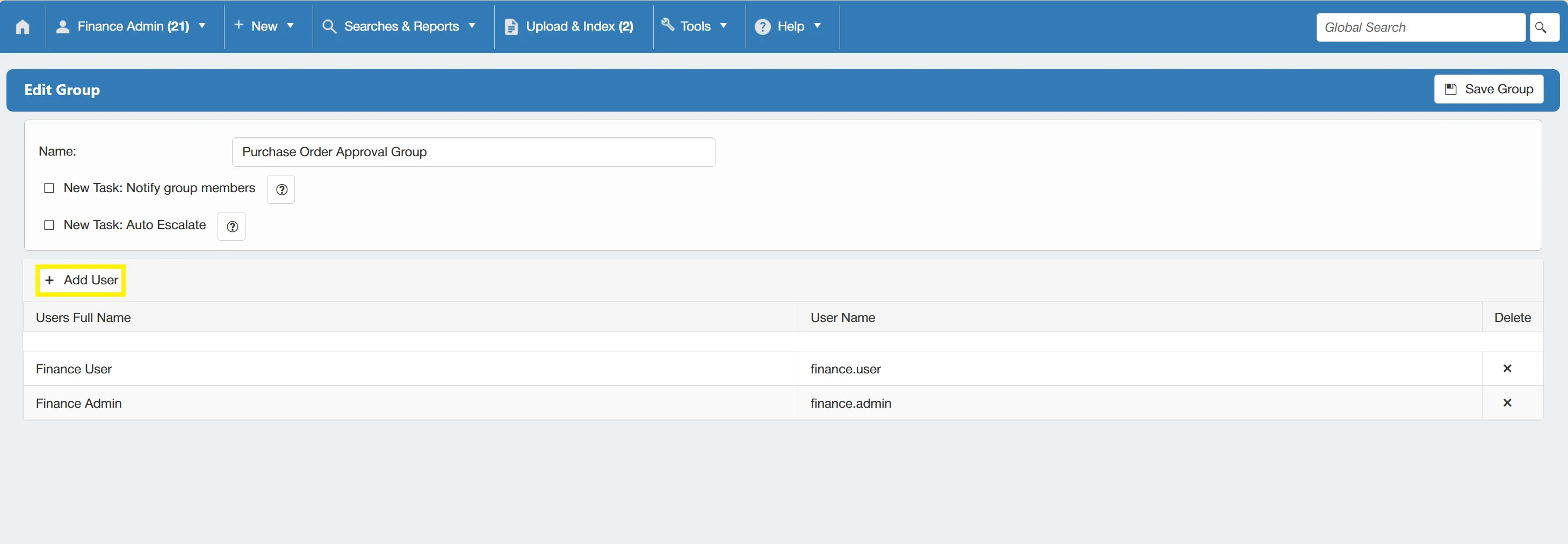 Add users to user groups one by one to ensure complete control.