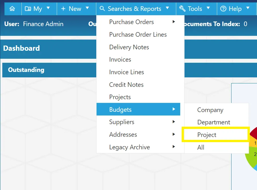 Users can conduct searches for budgets at a project level.