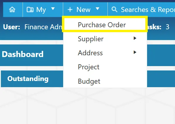 The PO system allows you to create purchase orders at Company, Department or Project level.