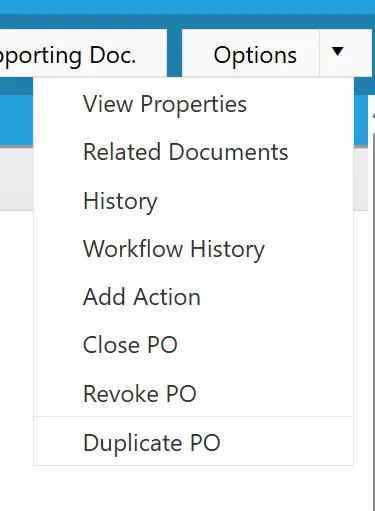View documents that have been attached to a purchase order.