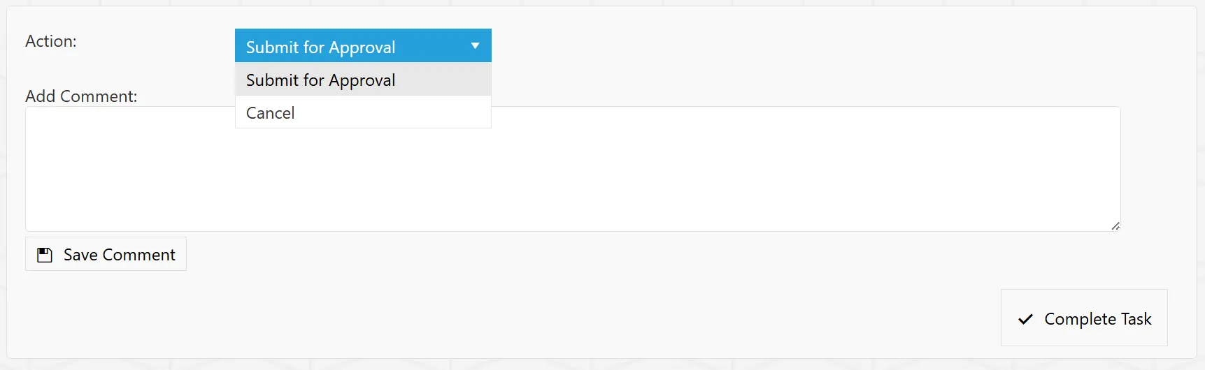 The PO Creator can select an appropriate action to cancel or re-submit the purchase order.