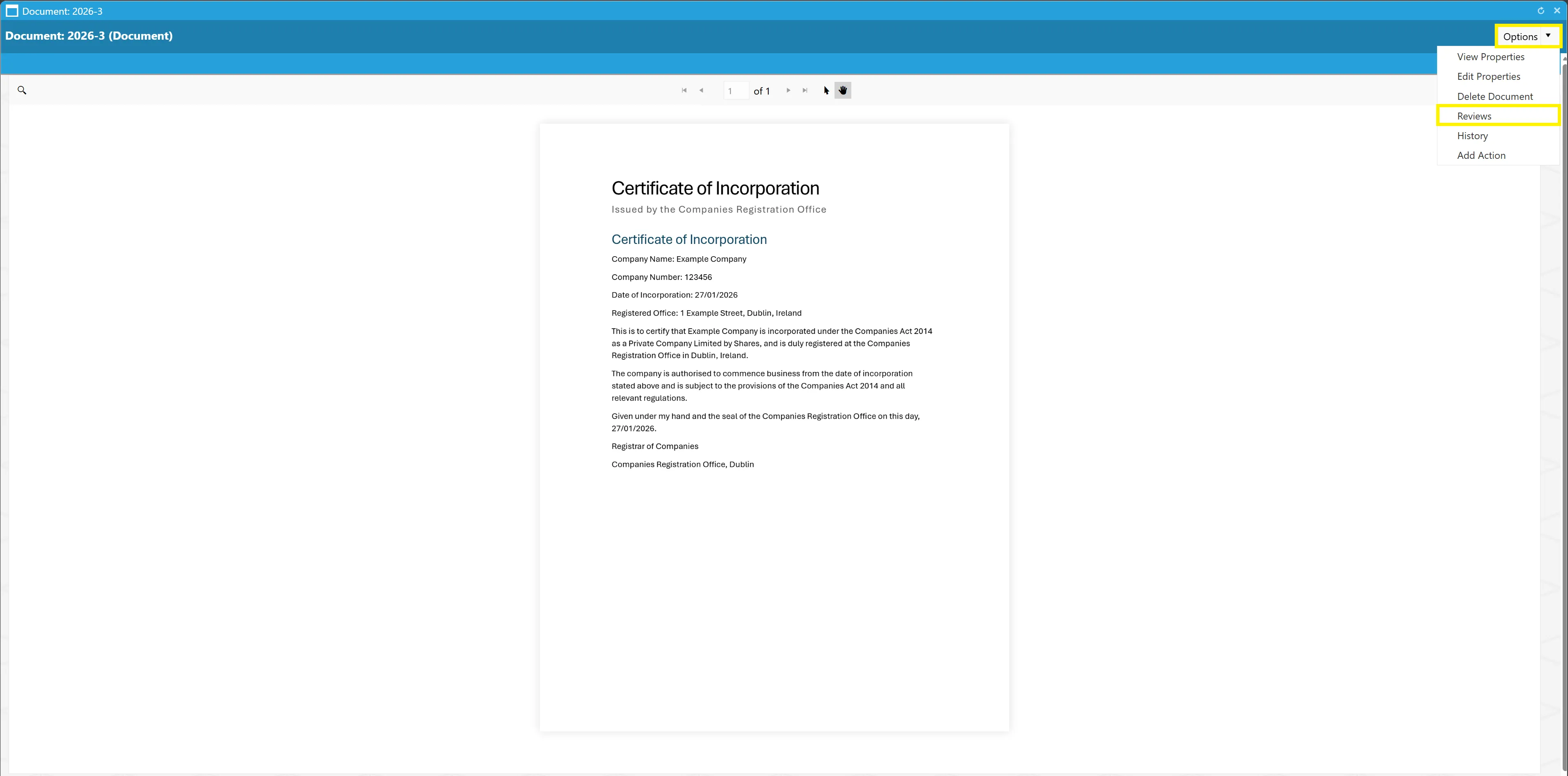 View a history of previous reviews for this document.
