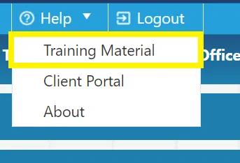 Training material assists new users in using the system.