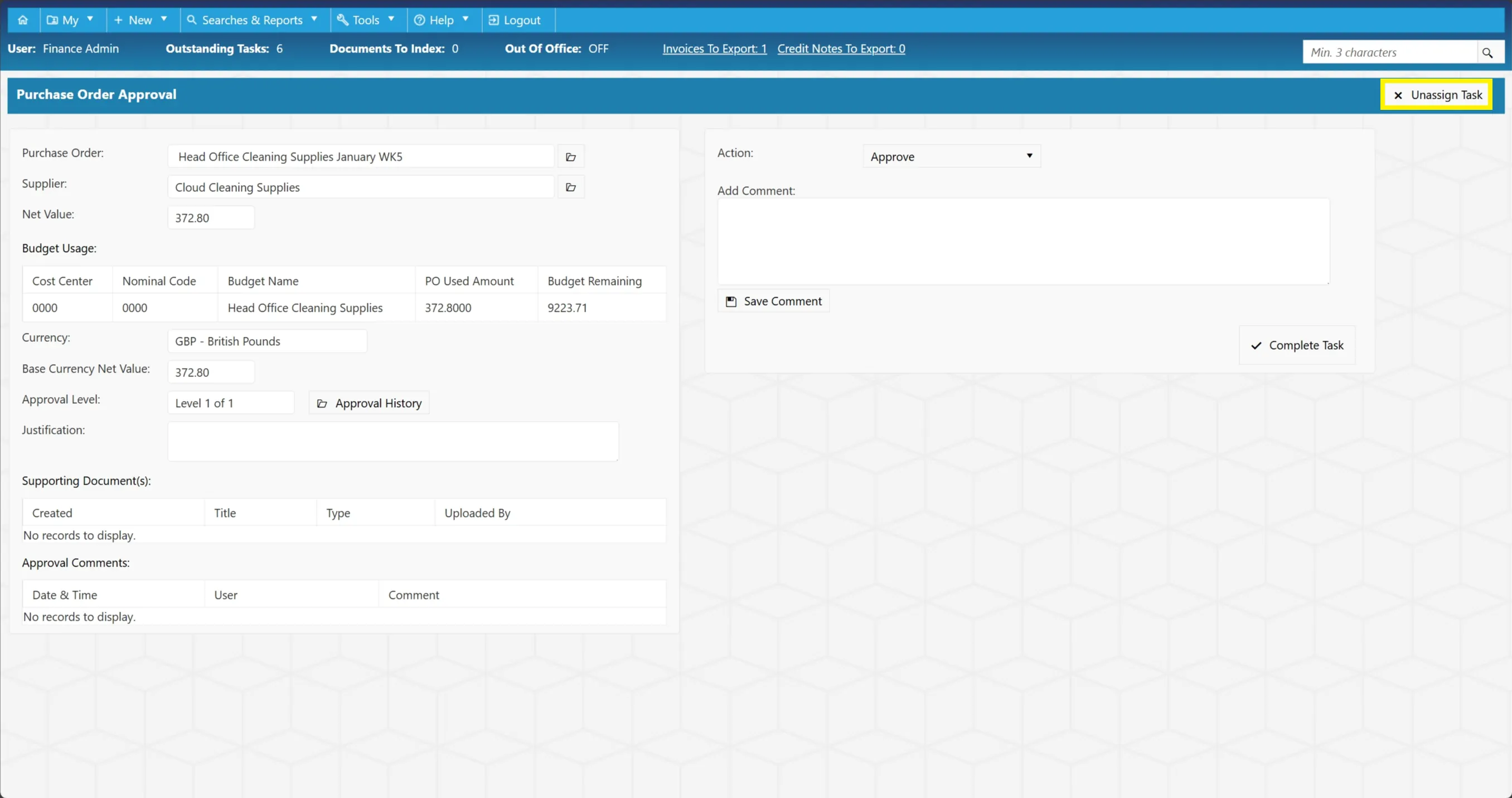 Users have the ability to unassign a group task back to the group if required.