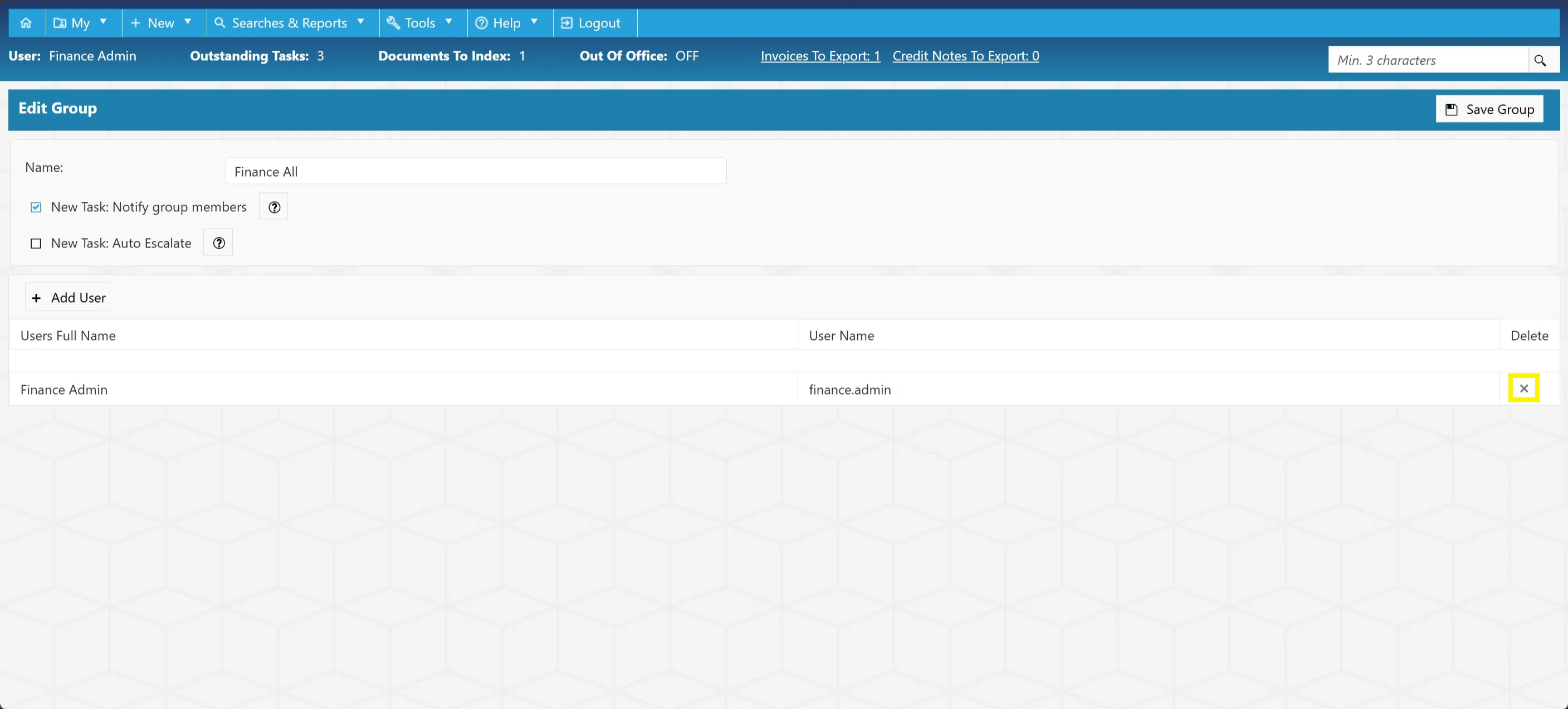 If a user is no longer required as part of a user group, they can be removed.
